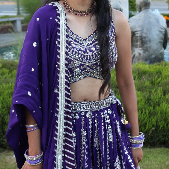 Purple Lengha Choli - Picture 4 of 10